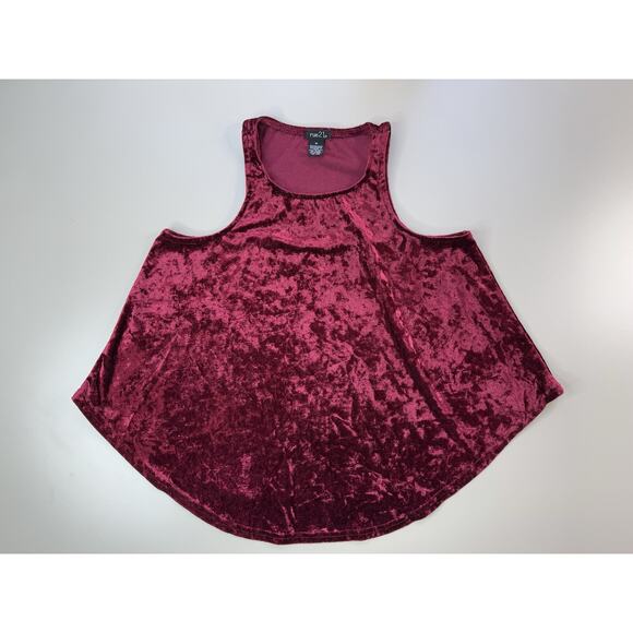 VTG Rue 21 Womens Velvet Flowy Tank M Red Goth Y2K 90s Grunge Boho Beachy Fairy - Picture 5 of 12